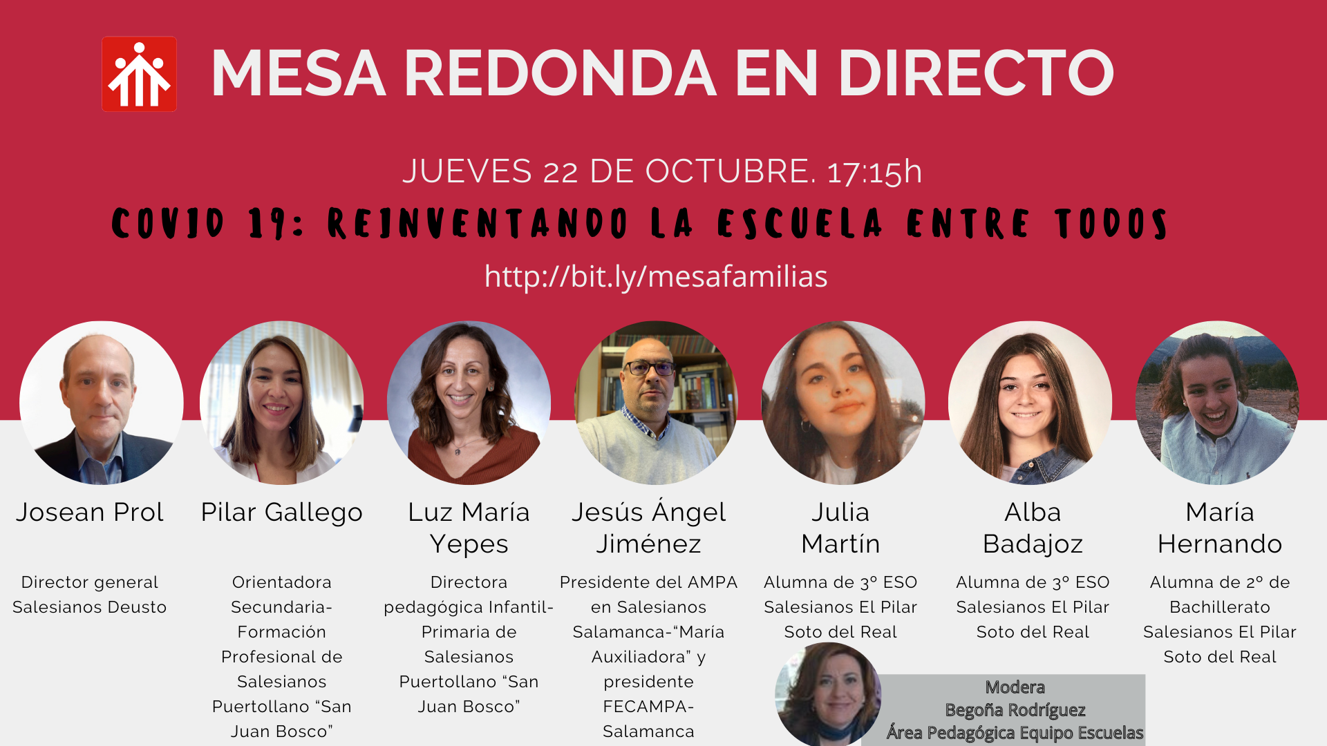 MESA REDONDA PARA FAMILIAS: REINVENTANDO LA ESCUELA ENTRE TODOS